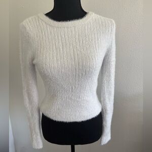 Forever 21 Soft White/Silver Crew Neck Sweater